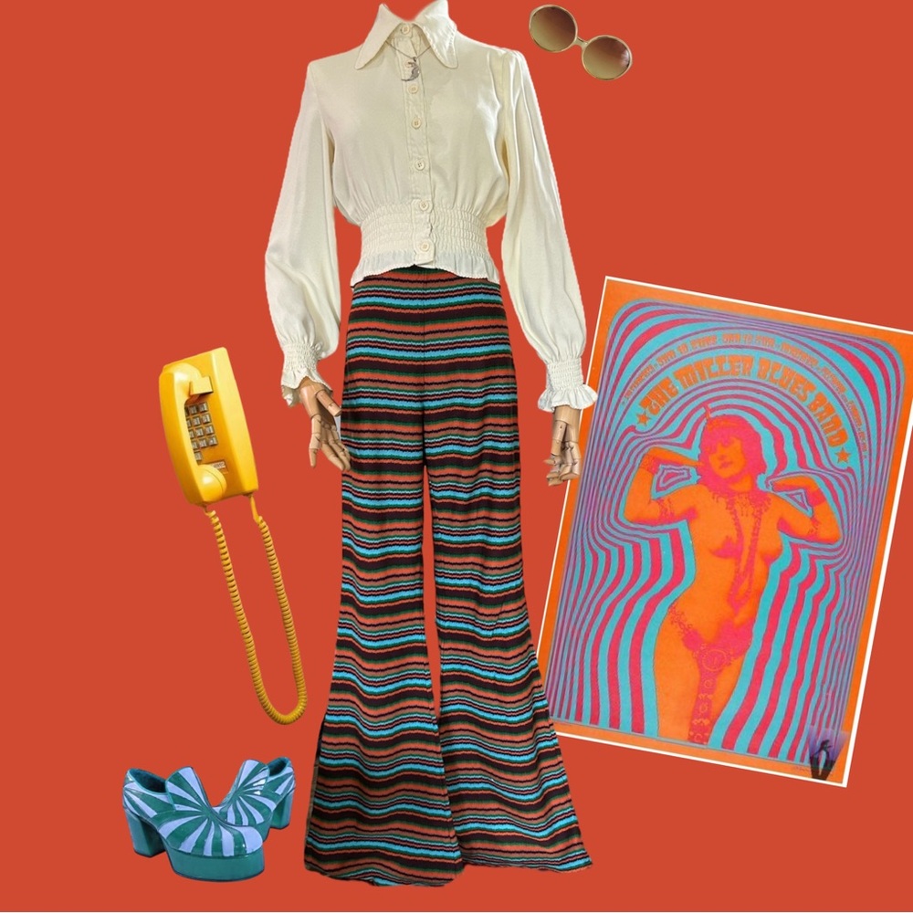 Vintage 70s striped bellbottom Flare Pants